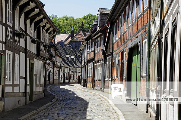 Fachwerkhäuser der Altstadt  Goslar  Harz  Niedersachsen  Deutschland  Europa