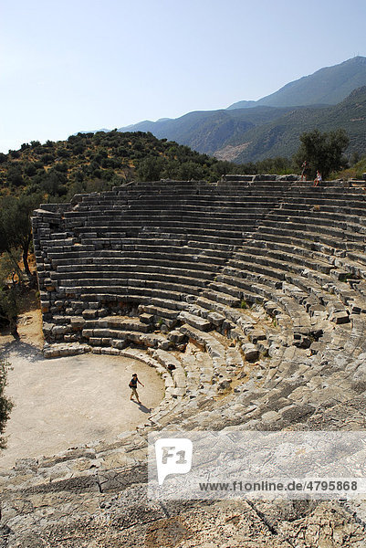 Amphitheater of Kas  ancient theater  Lycian coast  Antalya Province  Mediterranean  Turkey  Eurasia