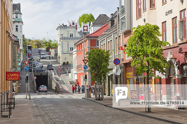 Bunte Häuser in der Innenstadt von Bergen  Norwegen  Skandinavien  Europa