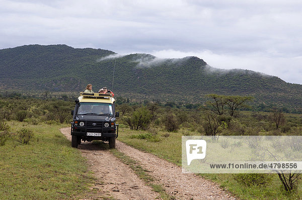 Off-road vehicle  Samburu National Park  Kenya  Africa