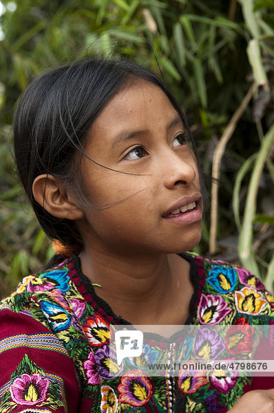 Girl  portrait  San Lucas Toliman  Lago de Atitlan  Guatemala  Central America