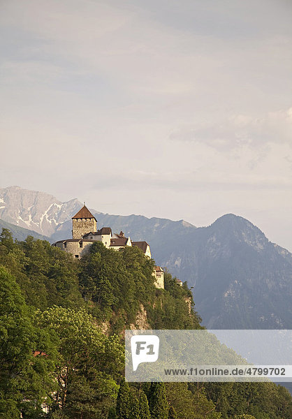 Schloss Vaduz  Sitz des Fürstenhauses und Wahrzeichen der Hauptstadt Vaduz  Fürstentum Liechtenstein  Europa