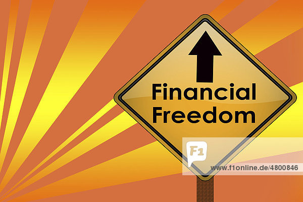 Yellow signpost  Financial freedom