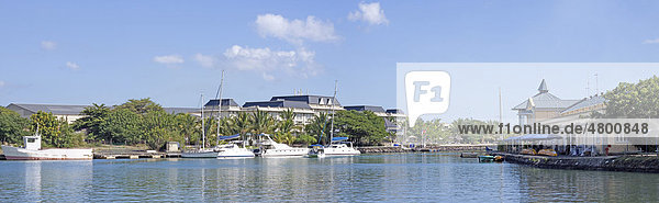 Panoramic view of luxury hotel in Port Louis  Mauritius  Africa