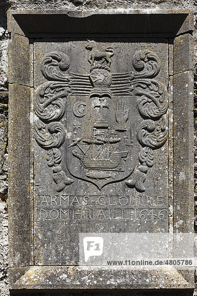 Relief in Klosterruinen  Ross Abbey nahe Headford  County Galway  Connacht  Republik Irland  Europa