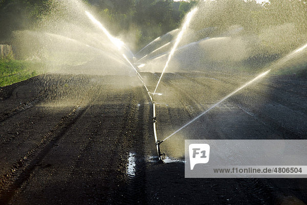 Landwirtschaft Bewasserung Der Acker Im Sommer Oberrad Frankfurt Am Main Hessen Deutschland Europa