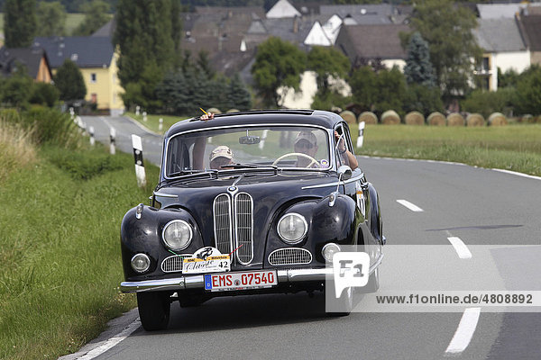 Vintage car rally ADAC Mittelrhein-Classic 2010  BMW 501  Bornich  Rhineland-Palatinate  Germany  Europe