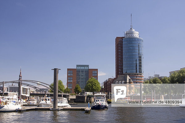 Hanseatic Trade Center HTC an der Kehrwiederspitze in der Hamburger Hafencity  Hamburg  Deutschland  Europa