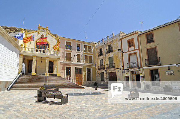 Rathaus  Rathausplatz  Altstadt  Kleinstadt  Busot Aigües  La Vila Joiosa  Villajoyosa  Costa Blanca  Provinz Alicante  Spanien  Europa