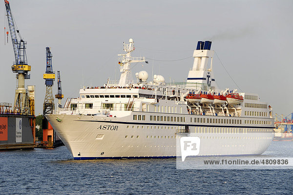 Cruise ship  MS Astor  during Cruise Days in the port of Hamburg  Hamburg  Germany  Europe