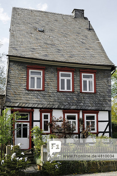 Typisches Haus in Goslar  Niedersachsen  Deutschland  Europa