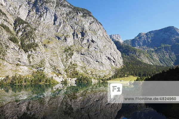 Deutschland  Bayern  Oberbayern  Fischunkel-Alm  Blick auf den Nationalpark Berchtesgaden am Obersee