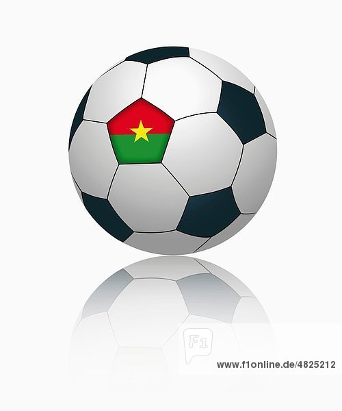 Burkina faso Flagge auf Fußball  Nahaufnahme