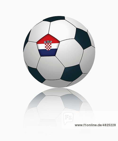 Kroatische Flagge auf Fußball  Nahaufnahme