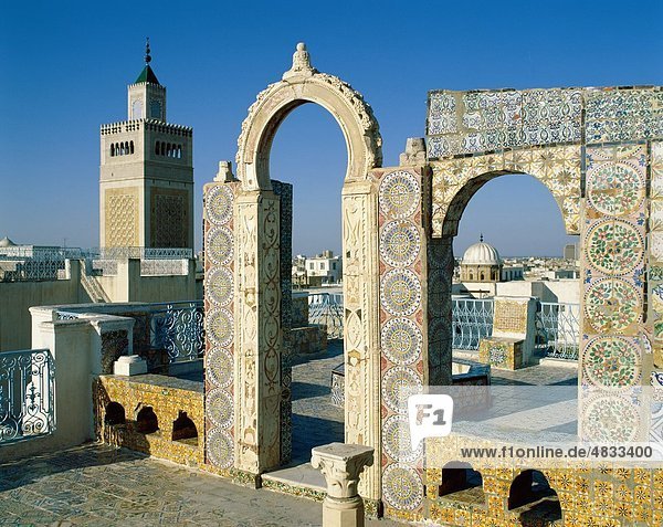 Tunis Hauptstadt Dach Skyline Skylines Urlaub Reise Architektur Sehenswürdigkeit Afrika Tourismus Tunesien