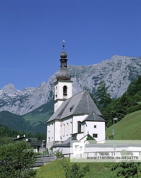 Ache  Alpen  Bayern  Berchtesgadener Land  Kirche  Der  Deutschland  Europa  Urlaub  Landmark  Berge  Ramsau  Tourismus  Reisen