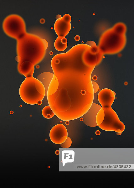Abstrakte fließende orangefarbene Blasen