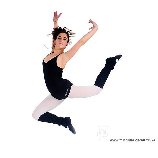 Female teen Ballet Dancer On white Background