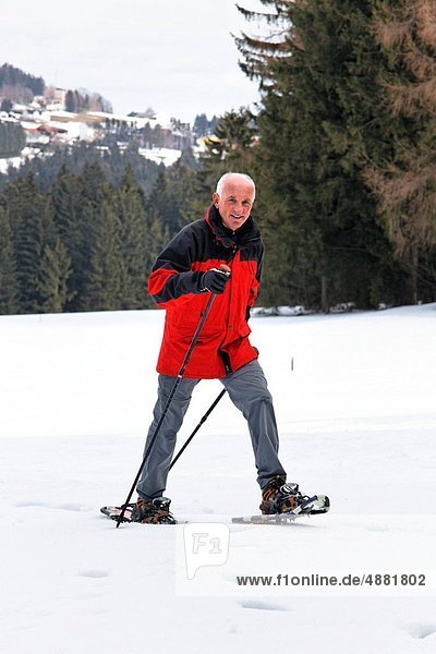 Winter Mann Senior Senioren Schuh wandern Schnee