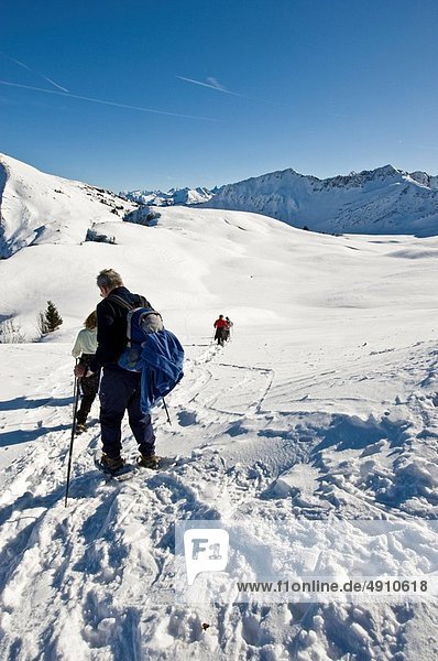 Führung Anleitung führen führt führend Schneeschuh Wald Tagesausflug Bregenz