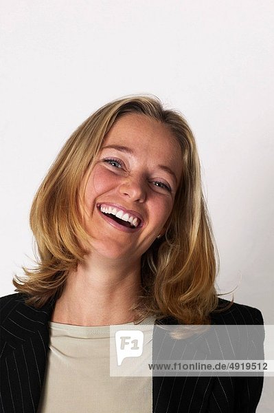 blond Geschäftsfrau Freundschaft lachen