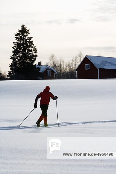 A male skier  Norrland  Sweden.