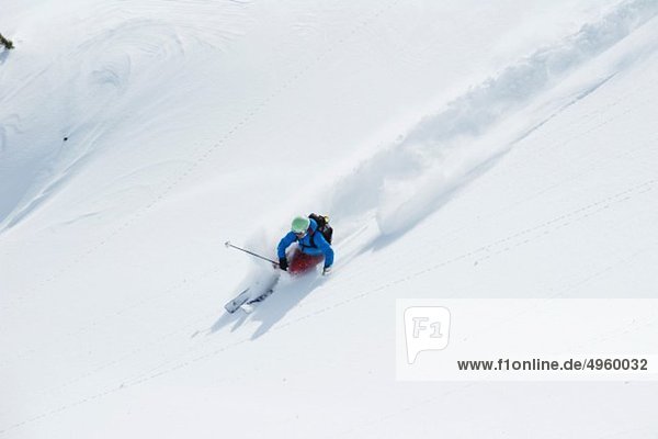 Austria Kleinwalsertal Woman skiing