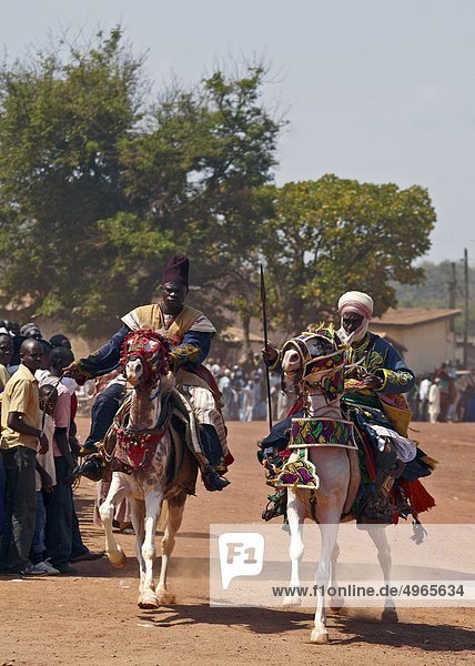 Africa  Cameroon  Adamaoua Ngaoundere town  horse fantasia in the main street