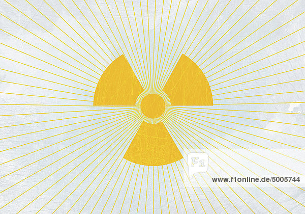 Die Sonne und ein radioaktives Symbol