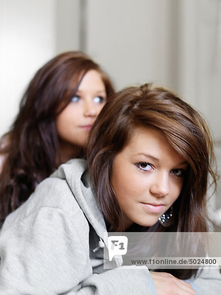 Portrait of two teenage girls