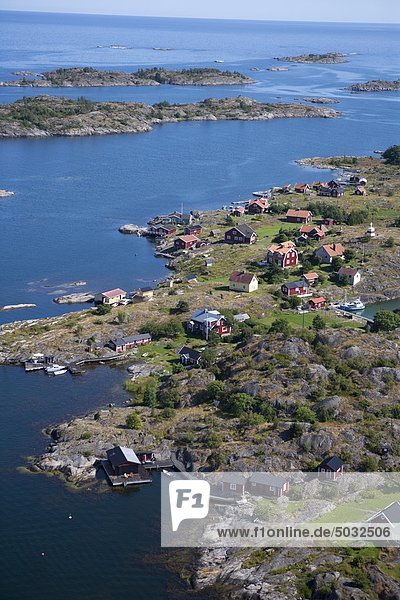 Küste Meer Dorf Ansicht Luftbild Fernsehantenne