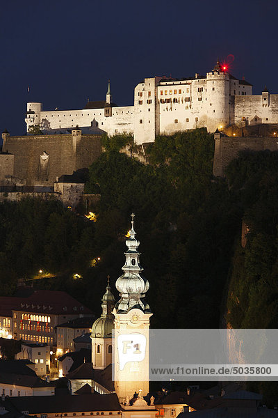 Austria Salzburg View of st peter church and hohensalzburg castle