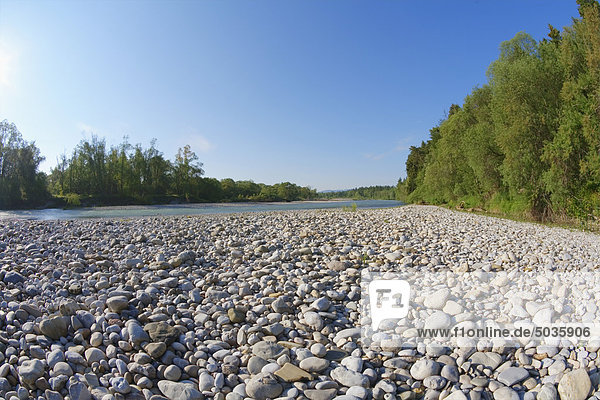 Germany  Upper Bavaria  View of isar river in geretsried