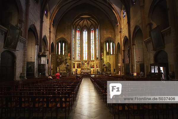 Church interior  Carcassonne  Languedoc-Roussillon  France