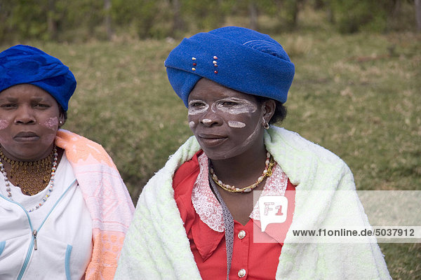 Local women await the return of their boys in this annual ceremony  Transkei  South Africa