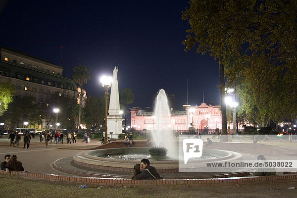 Romantic fountain setting  Buenos Aires  Argentina