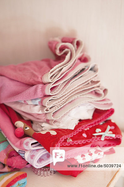 Close-up of folded clothes