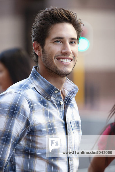 Close-up of a handsome man smiling