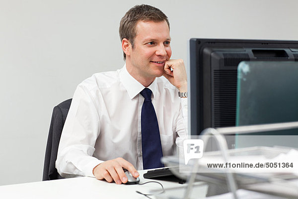 Businessman using computer