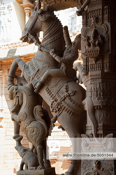 Wächter-Reiter auf Sri Ranganathaswamy Tempel  Trichy  Tamil Nadu