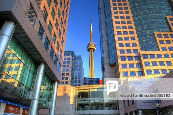 CN Tower gesehen von King Street  Toronto  Ontario  Kanada