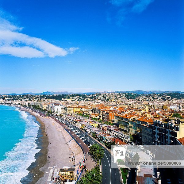 ´Baie des Anges´ bay town skyline and Mediterranean sea Nice Cöte d´Azur France
