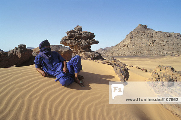 Libyen  Dschebel Akakus. Tuareg