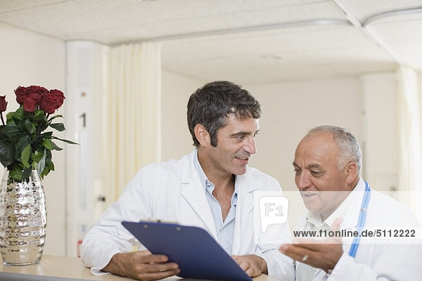 Doctors talking in hospital