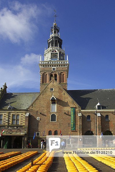 Käse-Markt Europas Niederlande North Holland Alkmaar Waagplein square