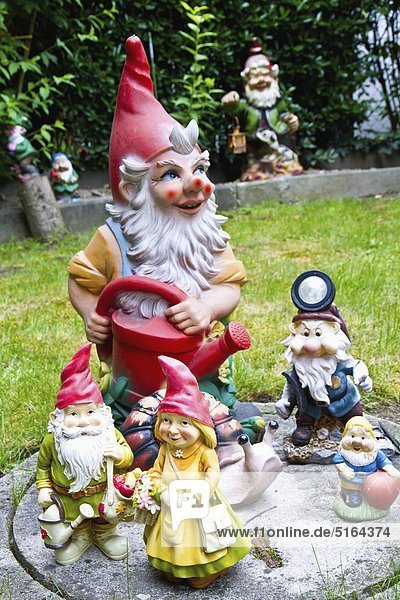 Austria Vienna Close up of garden gnomes