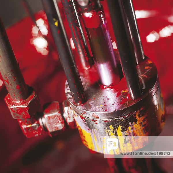 Druckstempel  rot  in Druckerei