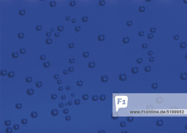 Luftblasen in Wasser  blau