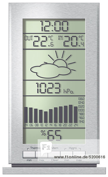 Digitale Wetterstation Mit Thermometer Und Barometer  Computergrafik