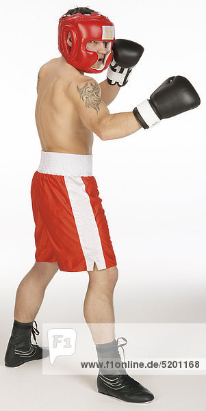 Boxkämpfer Mit Kopfschutz